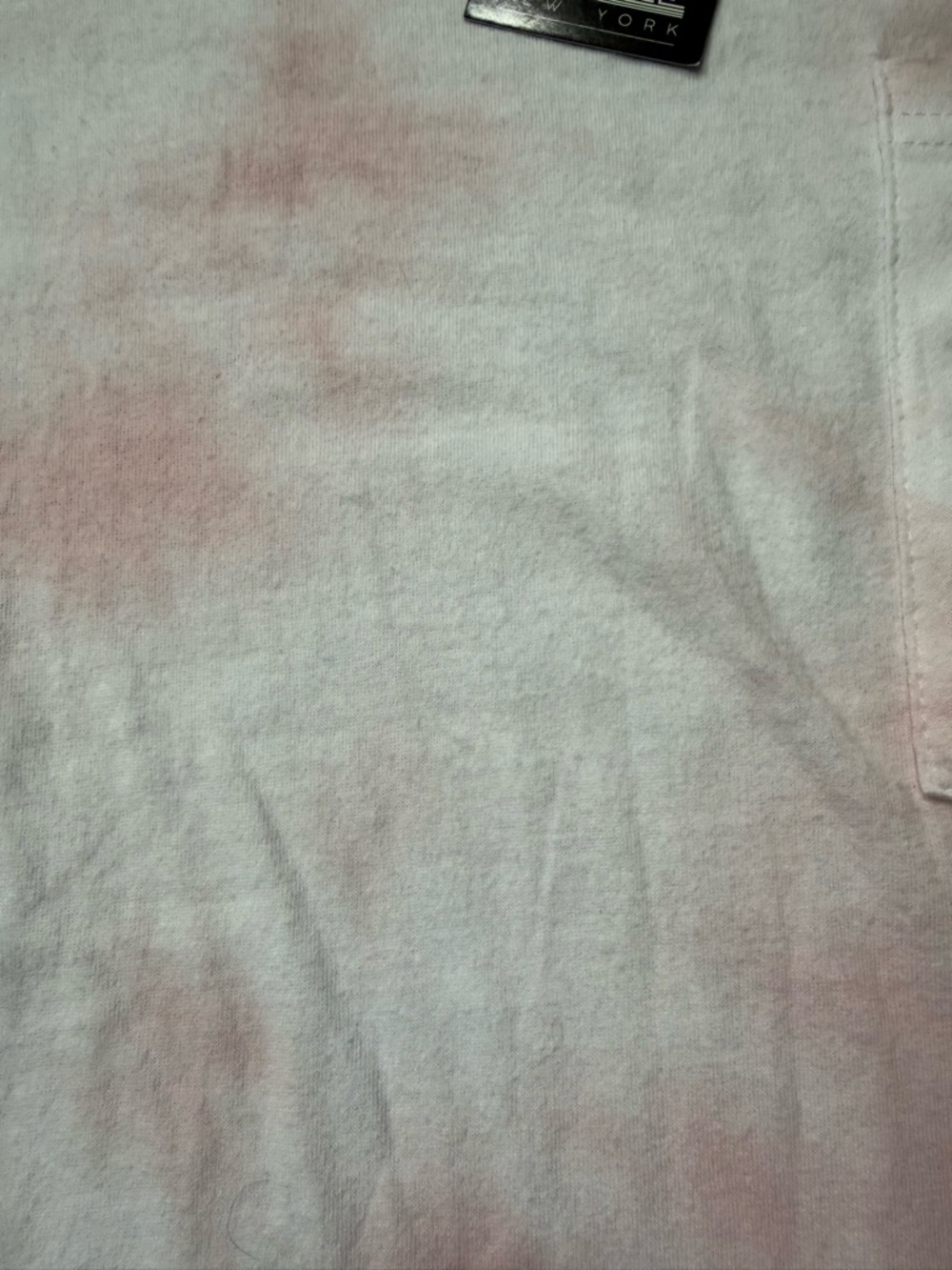 Peanuts Pink and White Tie-Dye Short Sleeve Tee with Embroidered Snoopy Pocket - Picture 3 of 7